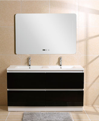 কালো Premade বাথরুম Vanities, কাউন্টারটপ Prefab ডাবল ভ্যানিটি বাথরুম ক্যাবিনেটের